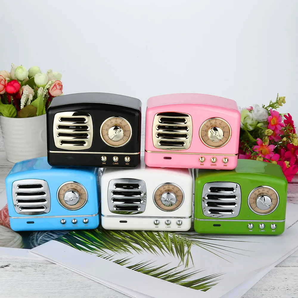 Ретро Bluetooth динамик винтажный мини беспроводной Ностальгический тяжелый бас 3D стерео объемный HiFi звуковые