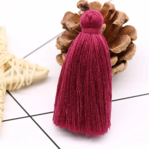 Wine Red 10pcs 10 шт. 6 см мини хлопковый кулон с толстой кисточкой домашний текстильный занавес для одежды подвеска с кисточкой Diy сумка для ключей браслет ожерелье ремесло кисточки - Цвет: Wine Red 10pcs