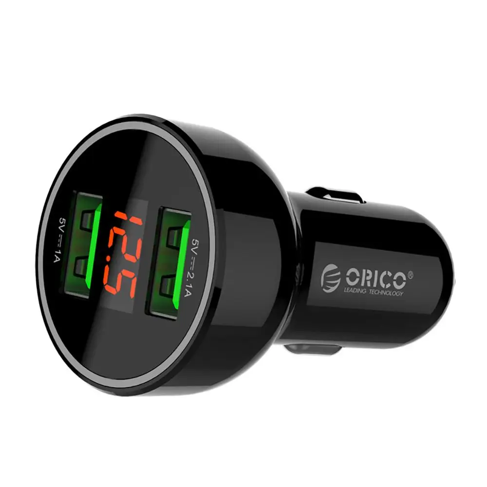ORICO UPK-2U салона автомобиля Зарядное устройство с ЖК-дисплей Экран Быстрая Зарядка адаптер для мобильных телефонов и планшетов с двойным выходом USB автомобиля Зарядное устройство - Тип штекера: Car Charger