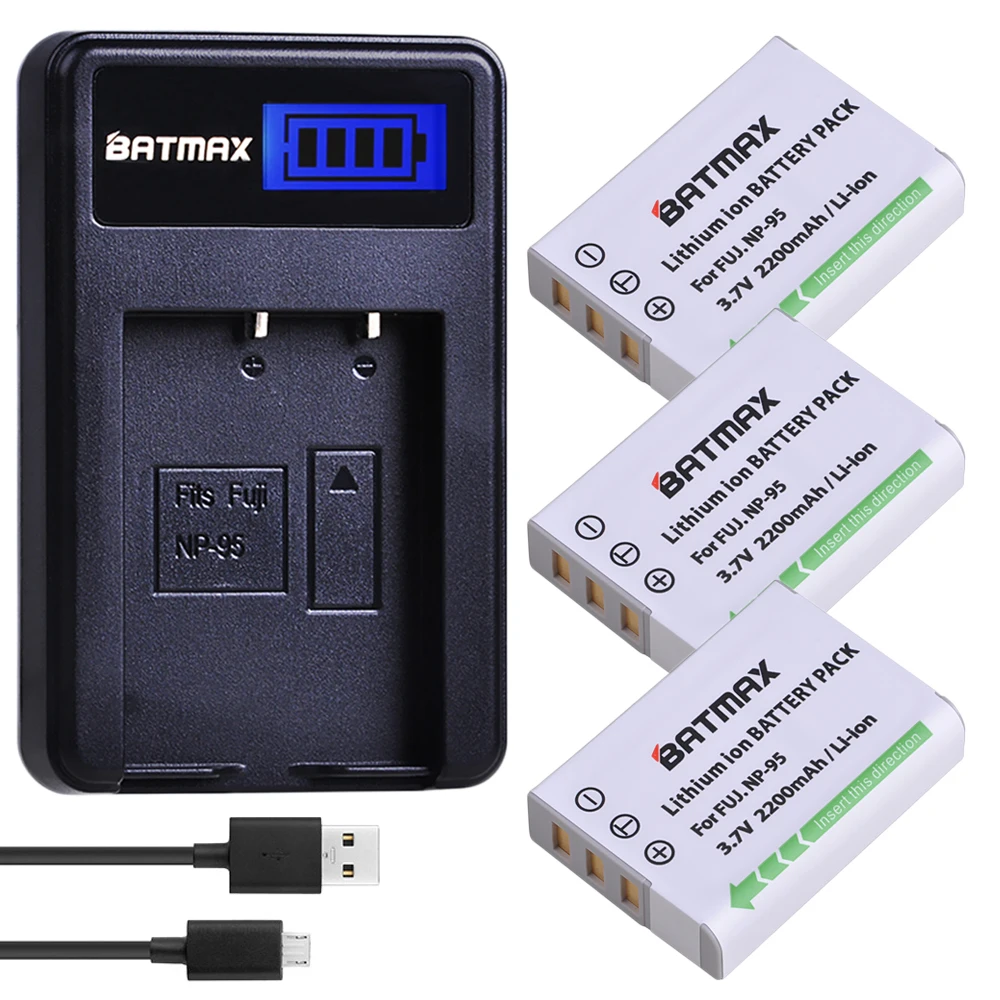 3 шт. NP 95 NP95 аккумулятор камеры + ЖК Зарядное устройство USB для FUJIFILM F30 F31 F30fd F31fd 3D W1