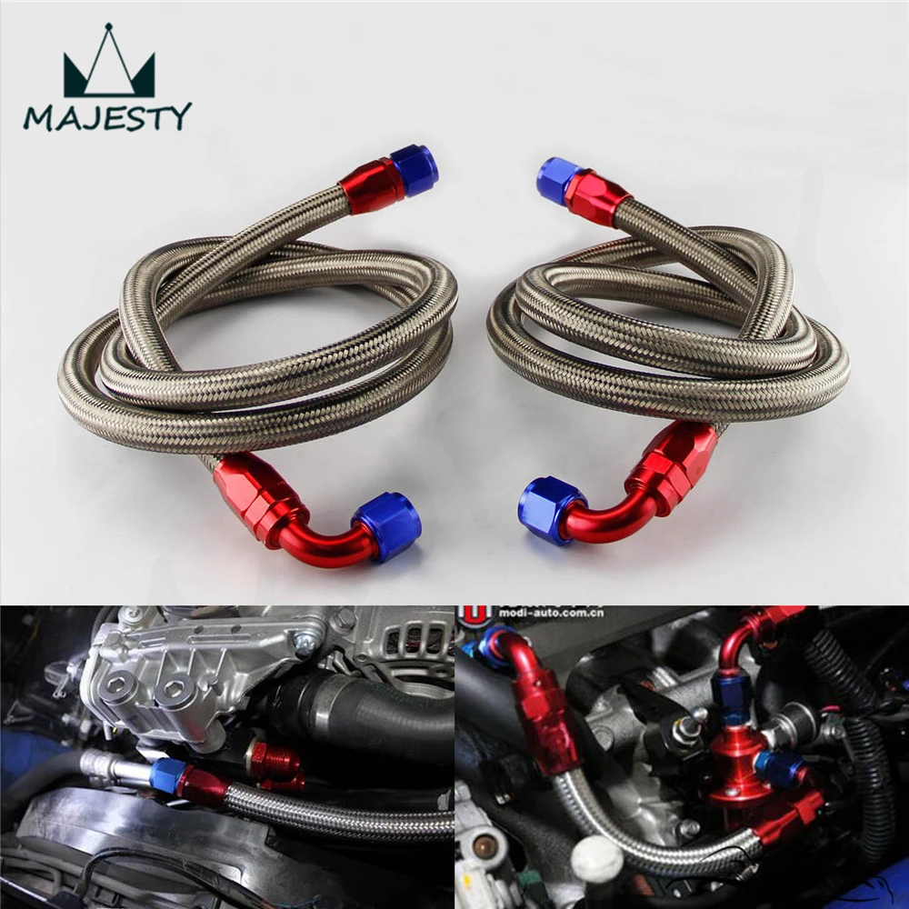 

8AN Nylon Steel Braided Oil Cooler Filter Hose Oil Fuel Line 1.4mm &1.6m+ Fittings