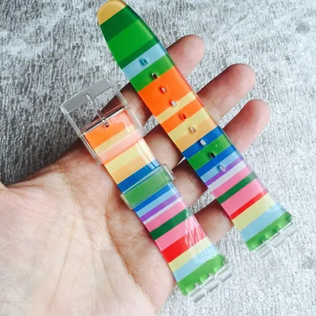 Ультратонкий Мягкий силиконовый прозрачный браслет для часов Swatch Series мужские и