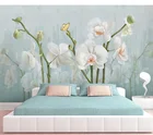 3D Цветочные настенные фрески, обои для гостиной, спальни, картина маслом, мотыльная Орхидея, Настенная бумага, ручная роспись, розовая наклейка, роспись, Декор
