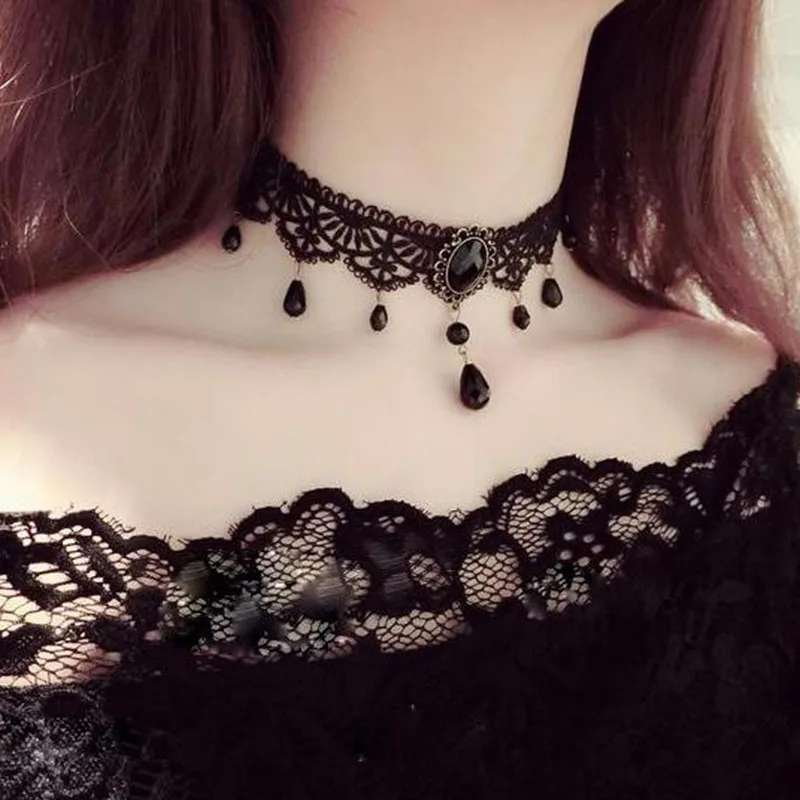 Свадебное Кружевное колье-чокер Gland De Tatouage колье Noir Dentelle колье винтажные женские украшения De Mariage