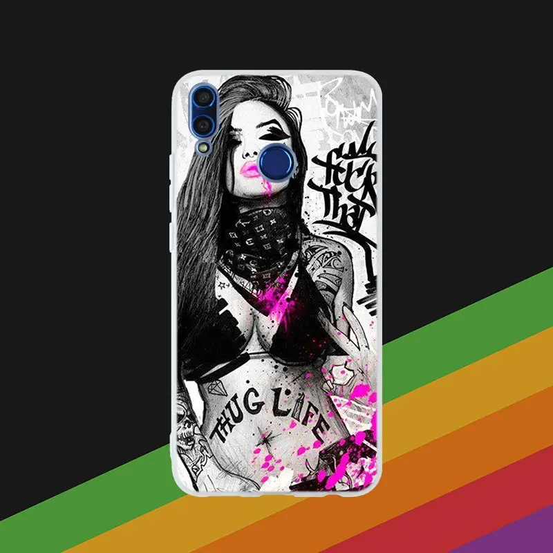 Phone Case 15 Силиконовый чехол для телефона сексуальный рукав тату девушка для huawei Honor 10i 20 Pro 9X Lite 8a 8x max 8c 7x 7a pro 6x V20 Paly мягкий - Цвет: Phone Case 15