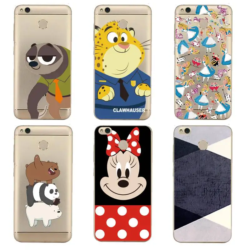 Bear Soft Clear TPU Phone Case For xiaomi redmi 4x 4a note5a note4x 5s mi6 note3 Cinderella Flash Coque Cover Free Shipping | Мобильные