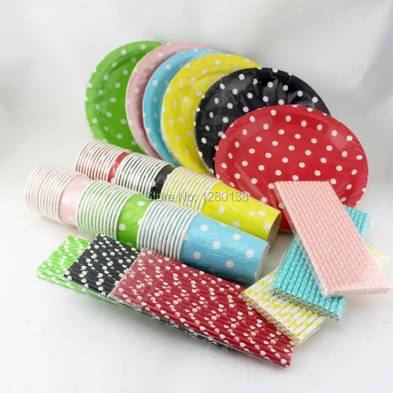 Бумажные десертные тарелки чашки мороженого коктейльные соломинки шеврон