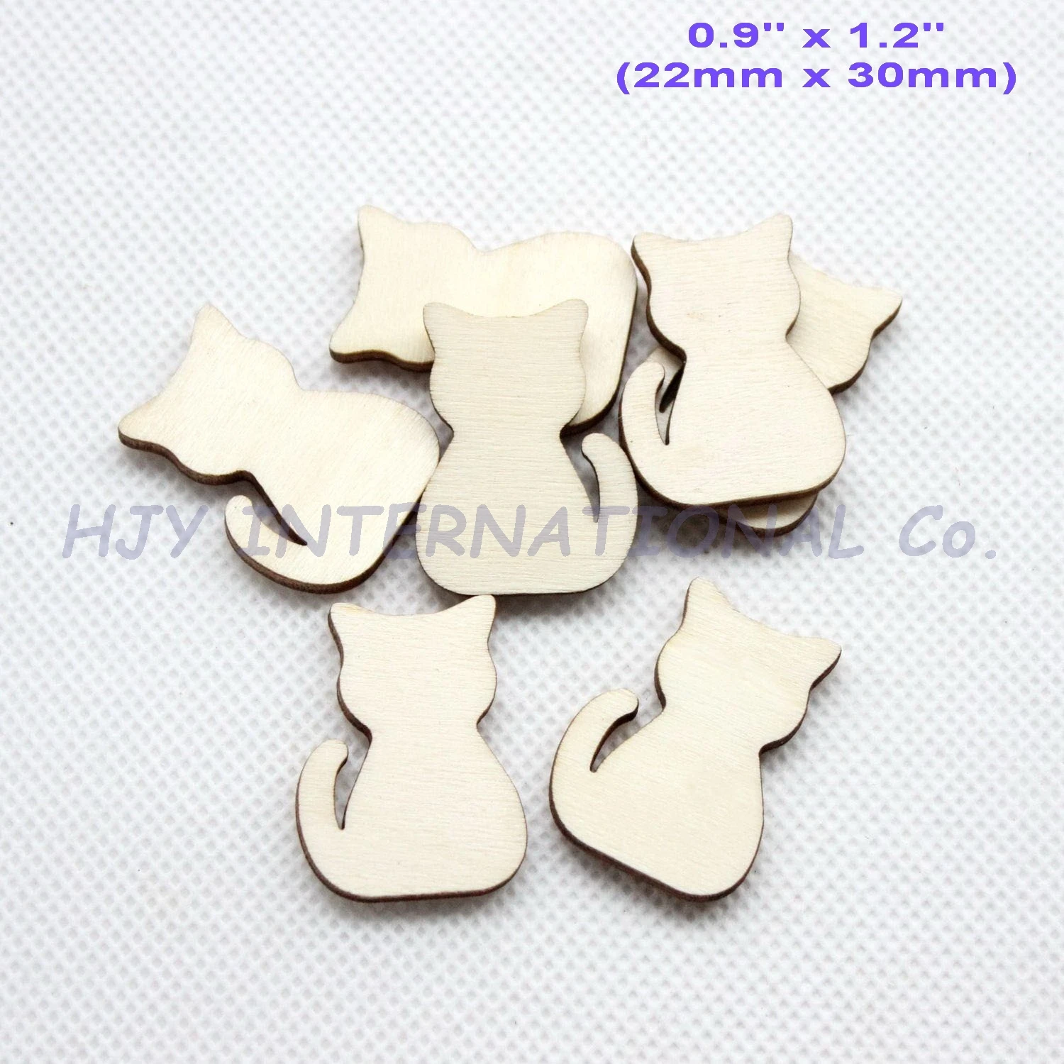 

(20pcs/lot) 30mm Rustic Blank Wooden Cat Ornaments Wood Party Crafts In Bulk-CT1410B