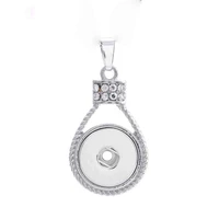hot sale rhinestone 188 lock 18mm snap button necklace pendant necklace for women charm jewelry