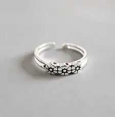 H 1 шт небольшой Размеры Аутентичные S925 стерлингового серебра FINE Jewelry миди с кольцом регулировки TLJ595 - Цвет камня: H