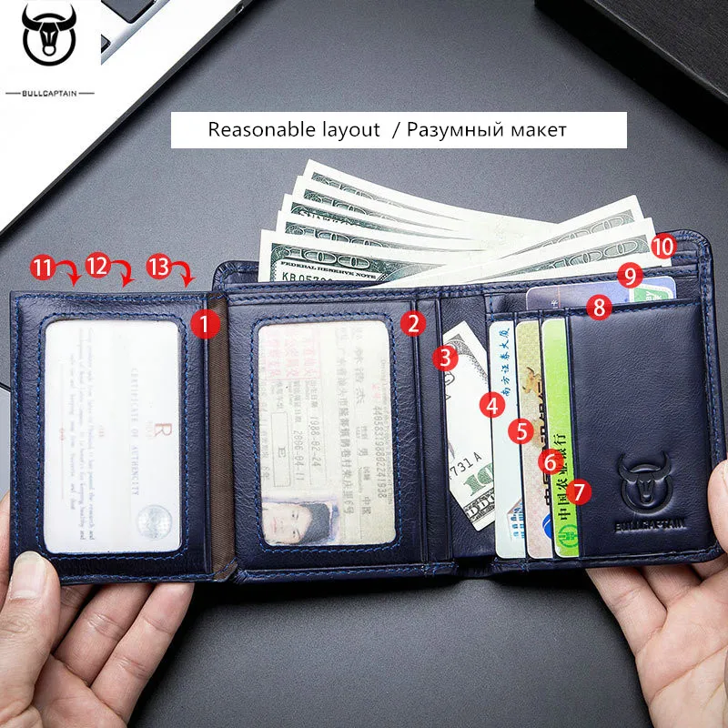 Мужские кошельки из коровьей кожи с карманом для монет Винтажный Мужской кошелек