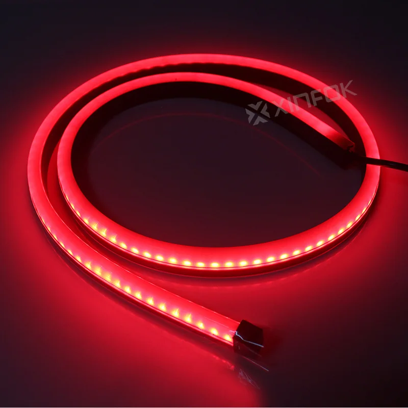 Водонепроницаемый Автомобильный светодиодный светильник DC 12V Красный 3014 SMD высокий дополнительный стоп-сигнал с Последовательный сигнал поворота лампы