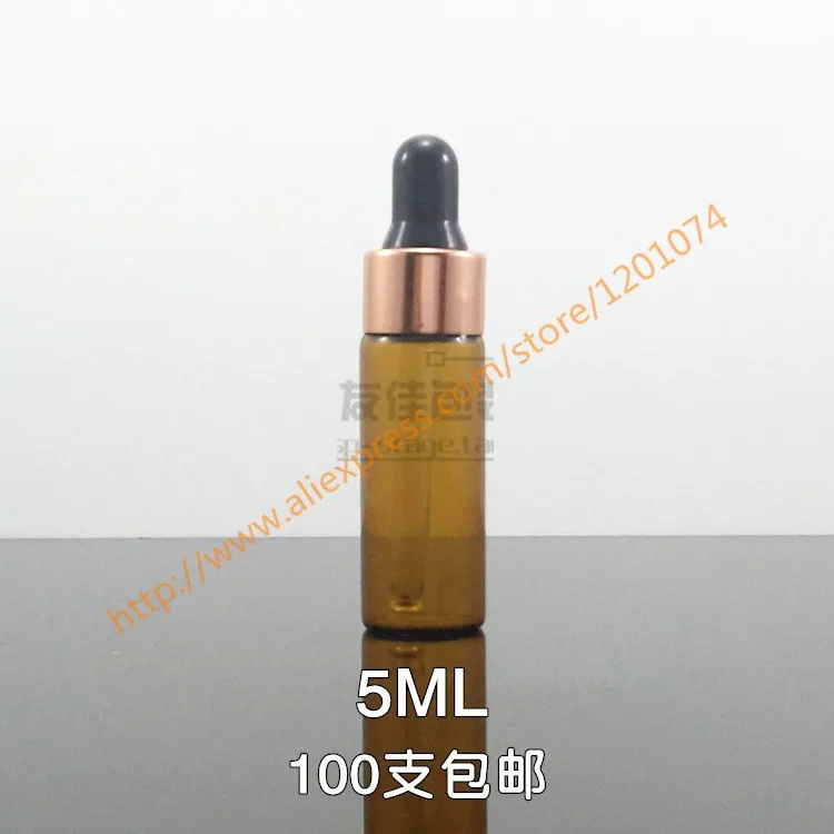 5 мл прозрачная/коричневая стеклянная бутылка для эфирного масла с медным