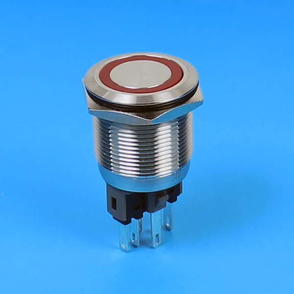 flat round head 22mm 6v 12v 24v 220v LED ring illminated momentary push button switch | Обустройство дома