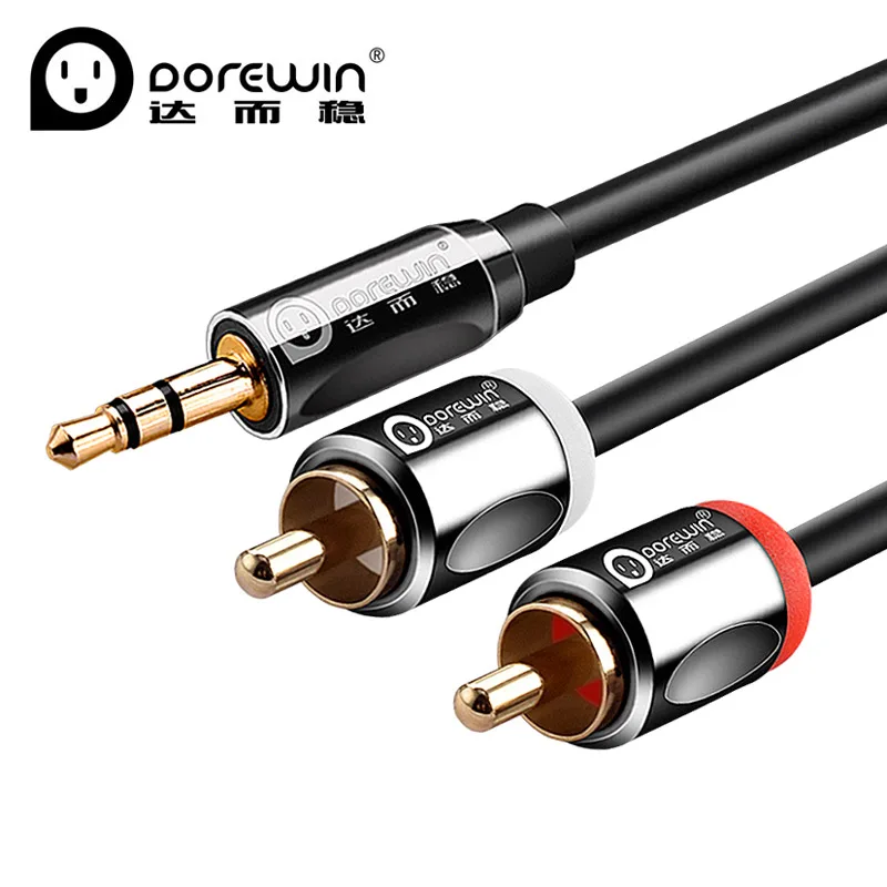 Dorewin аудио кабель Jack 3.5 К 2rca мужчинами 2RCA до мм RCA AUX 3 м 5 для эдифер дома Театр