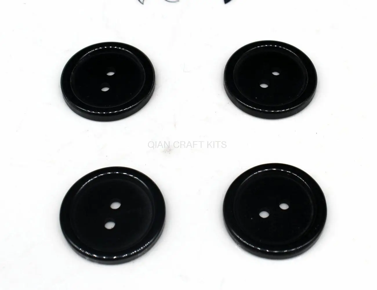 

400pcs resin 22mm Black Buttons 2 holes premium quality semi gloss size 22.5mm