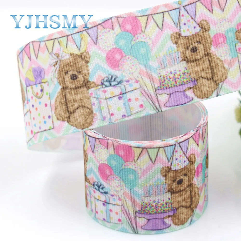 YJHSMY I-19426-1087 38 мм 10 ярдов Мультяшные ленты термопечать grosgrain аксессуары для одежды