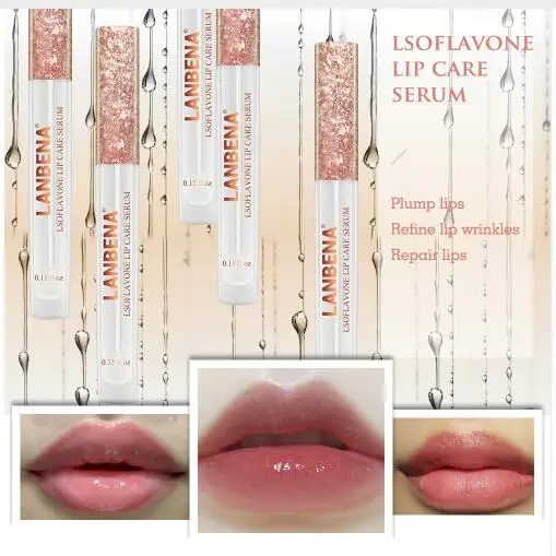 LANBENA Lsoflavone Уход за губами Сыворотки губ блеск для маска увеличить эластичность