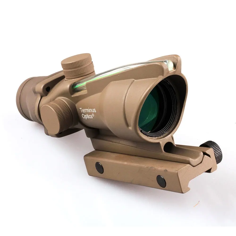 SEIGNEER Тактический ACOG прицел 4x32 Настоящее волокно зеленый с подсветкой Crosshair BDC
