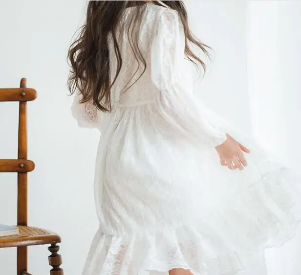 

Cultiseed Big Girl Dress Children Summer White Lace Cute Princess Party Dress Teenager Girls Kids Long Sleeve Dress Vestidos