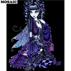 Алмазная живопись сделай сам, мультяшная девушка, 3D квадратнаякруглая Алмазная вышивка, полный комплект, алмазная картина, мозаичный узор