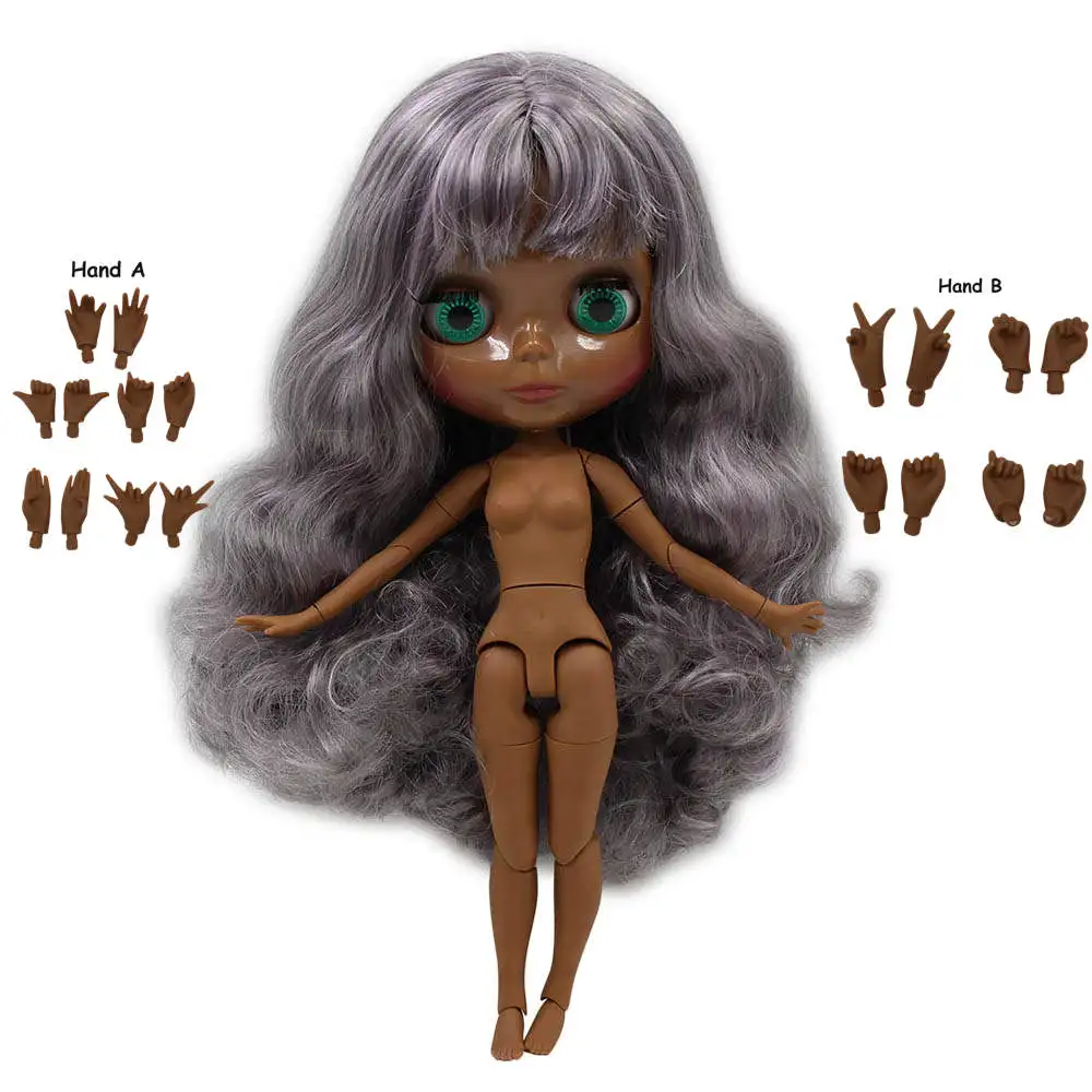 Nude doll Blyth 1/6 кукла Обнаженная тела 30 см игрушки BJD разных типов кожи загар с макияжем DIY модные куклы подарок для девочки - Цвет: Nude doll