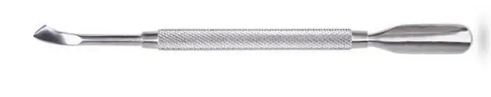 Светло-серый 1 шт., средство для удаления кутикулы из нержавеющей стали, двухстороннее средство для удаления омертвевшей кожи, толкатель для кутикулы ногтей, инструмент для ухода за ногтями - Цвет: Светло-серый