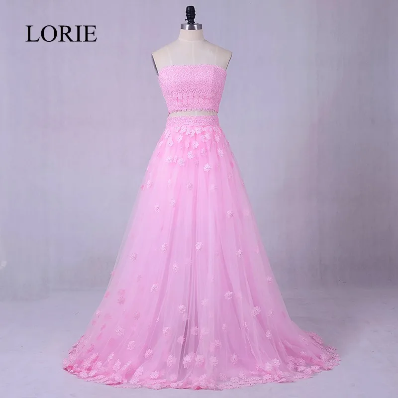 Розовые платья для выпускного вечера из 2 предметов 2018 г. LORIE Robe de soiree 3D вечерние с