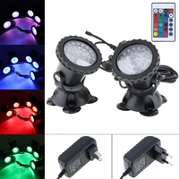 waterproof 2 lights 36 leds spotlights water grass fill light with remote control and 16 colors for fish tank pool aquarium