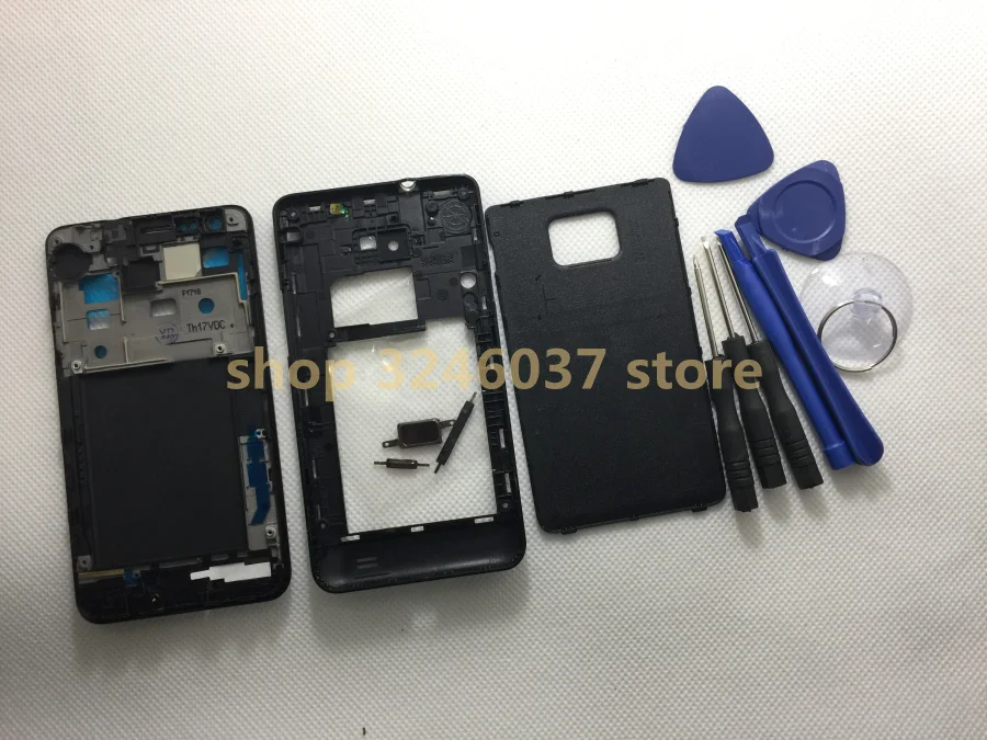 Full Housing cover for samsung Galaxy S2 I9100 Middle Bezel Frame+backplate +battery back case+Tools | Мобильные телефоны и