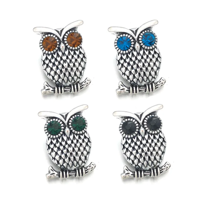 

Hot Sale Owl 005 Flower 3D 18mm Metal Snap Button For Bracelet Necklace Interchangeable Jewelry Women Accessorie Findings