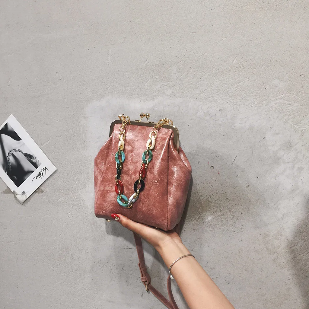 2019 весна лето новая женская сумка мессенджер цветная цепь на плечо РЕТРО ПРИНТ