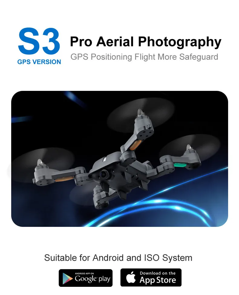 S3 5,8G дистанционное управление Управление бесщеточный Quadcopter GPS объемный складной Дрон с фиксацией следите за возврат аэрофотосъемки с 5G Pict