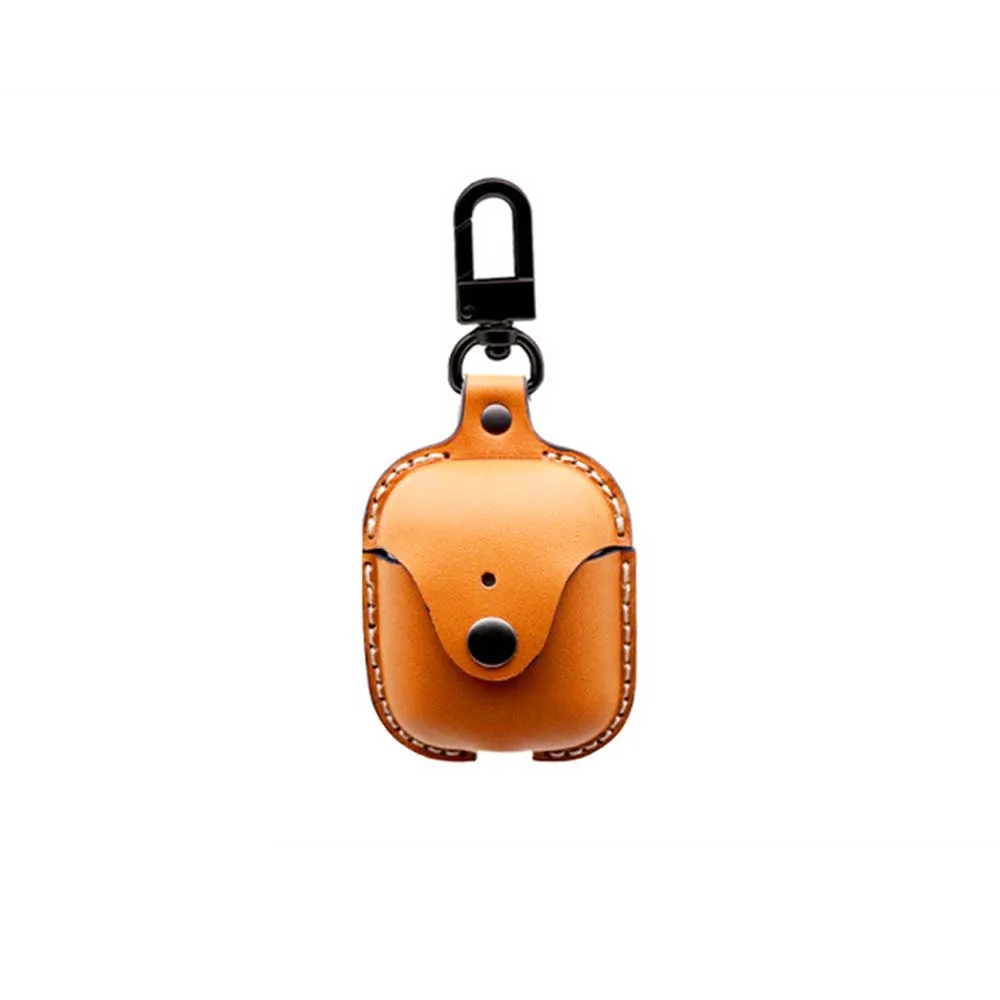 typeA--light-brown JINSERTA чехол из натуральной кожи для Airpods кожаный ремешок с кнопками чехол для наушников Аксессуары Защитная крышка для wi-fi-модуля - Цвет: typeA--light-brown