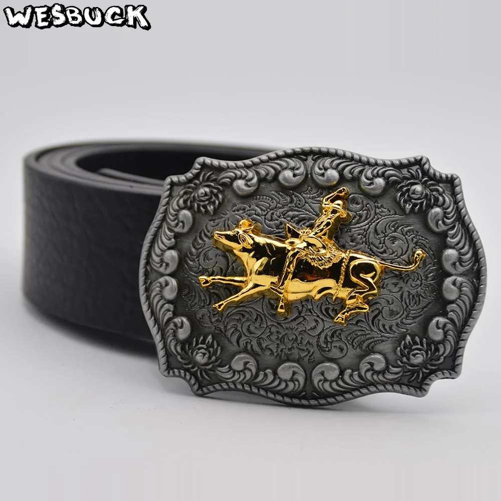 5 PCS MOQ WesBuck брендовый черный кожаный ремень для мужчин винтаж арабский узор с