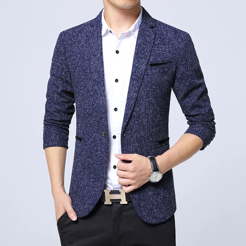 

2019 Spring Black Blazer Masculino Men Fashion Casual Slim Fit Suit Men Solid Color Suits Blazers Male Terno Masculino 032910