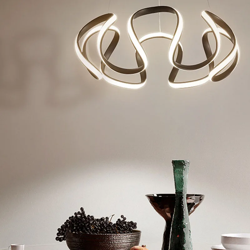 Креативный изогнутый светодиодный подвесной светильник современный с