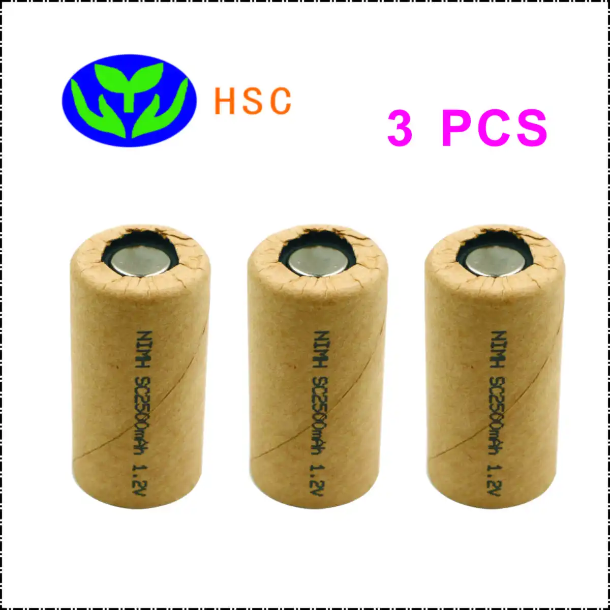 SC2500-3 SC2500mAh 1,2 V перезаряжаемая NiMh батарея, высокая скорость разряда 10C для батареи электроинструмента - Цвет: SC2500-3