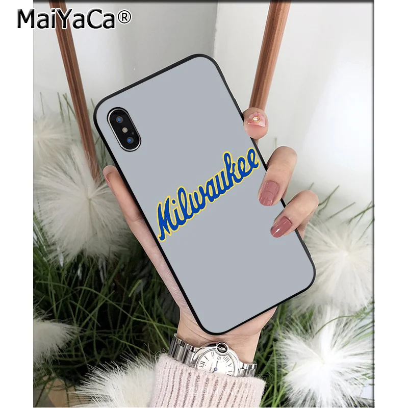 MaiYaCa Milwaukee Brewers TPU мягкие Аксессуары для телефона чехол Apple iPhone 8 7 6 6S Plus X XS MAX 5 5S SE XR |