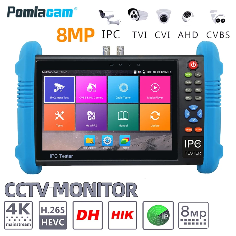 7 дюймовый тестер IPC9800ADHS Plus 6 в 1 IP HD CCTV монитор H.265 4K 8MP 5MP 1080P аналоговый AHD TVI CVI SDI