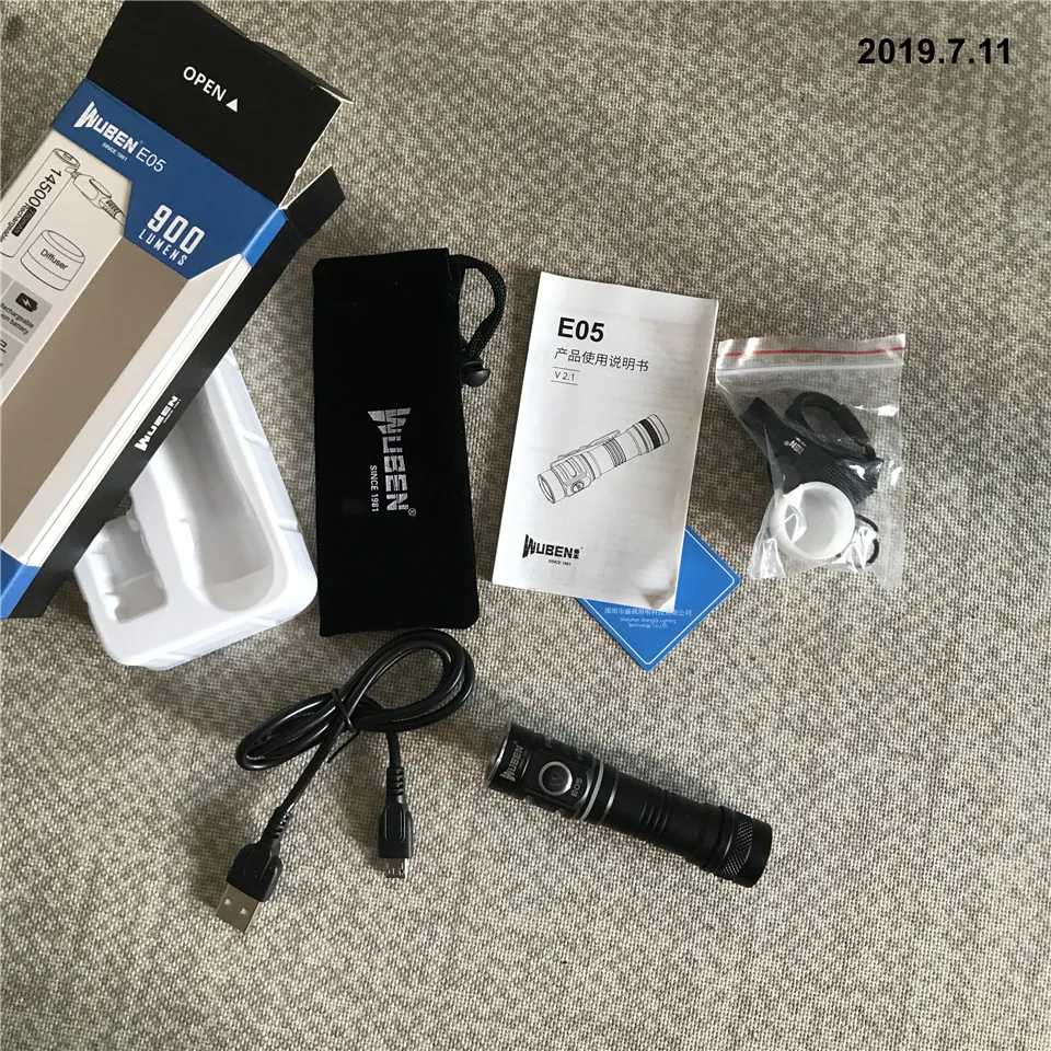 Wuben E05 рассеиватель микро-usb порт 14500 походный светильник Cree XPL светодиодный 900LM мощный осветительный светильник s с магнитным хвостовым колпачком