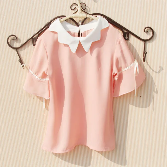 A3553 pink tops Коллекция года, летняя школьная блуза для маленьких девочек-подростков белый топ на бретелях, топы для девочек, блузки Детские рубашки детская одежда для детей возрастом 6, 8, 10, 12 лет - Цвет: A3553 pink tops