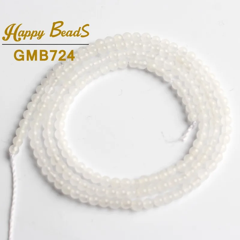 White jade Натуральный камень кварц Амазонит Кристалл Агаты яшмы вокруг свободные бусины 2 мм 3 мм для самостоятельного изготовления ювелирных изделий браслет аксессуары 15'' - Цвет: White jade