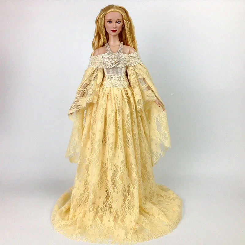 A T02-X506 Blyth st Одежда для кукол 1/3 1/4 bjd 1/6 аксессуары для кукол кружевное платье с одним вырезом черный, желтый, белый цвет 1 шт - Цвет: A