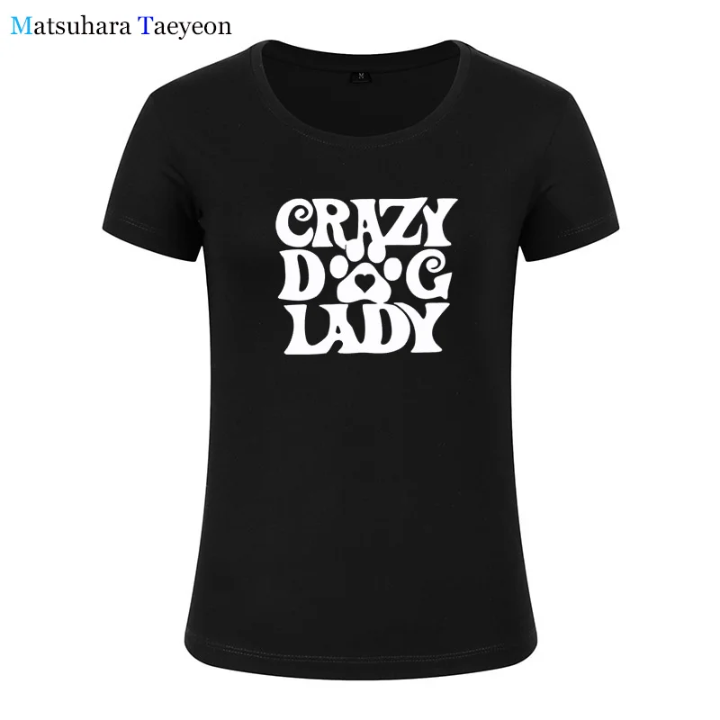 2020 Модные топы с принтом Crazy Dog Lady Cat Heart Paw женская футболка Женская Повседневная