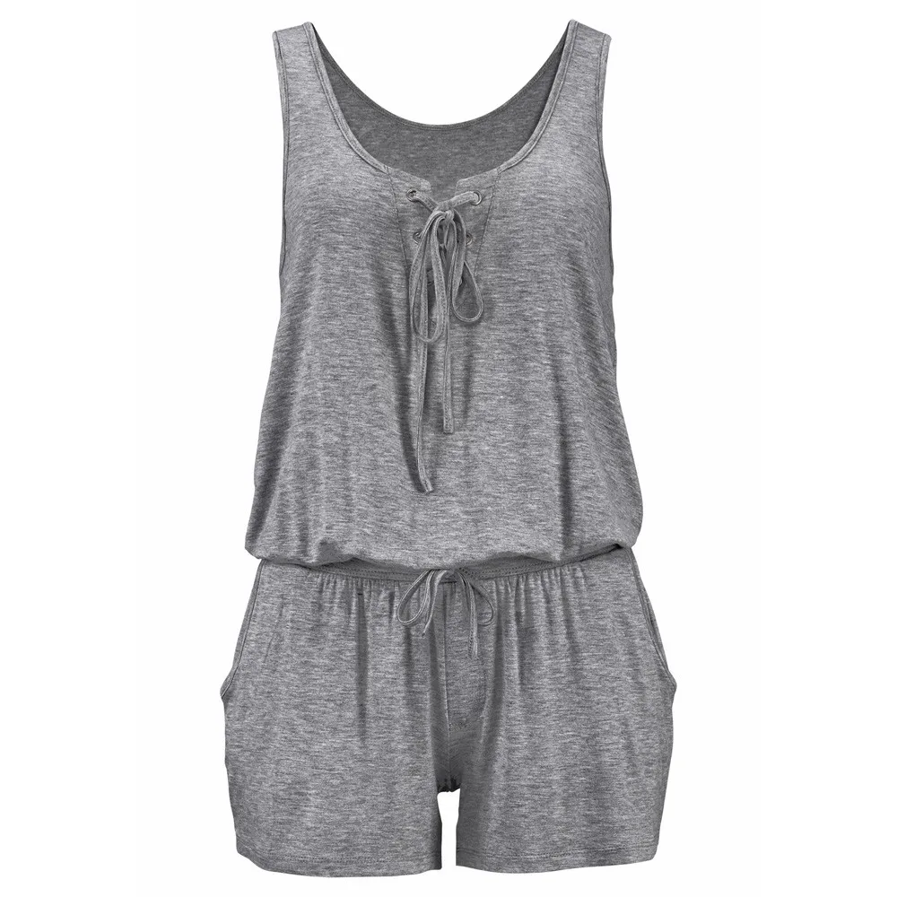 

Womail bodysuit Women Summer Sleeveless Bandage Jumpsuits Vest Top Casual Playsuit Short Beach new fashion 2020 M23