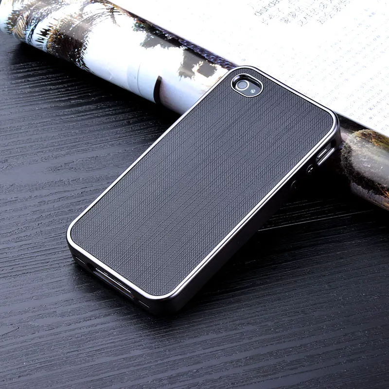 for iphone 4s case Luxury plating soft silicone cover with bling grid leather sticker phone 4 funda coque |