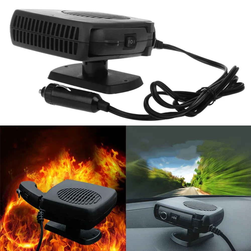 

OOTDTY 2 в 1 автомобильный портативный керамический обогреватель охлаждения вентилятор дефростер демистер DC 12V