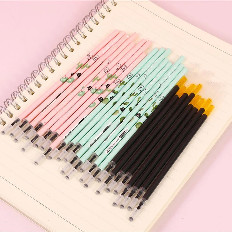 8 шт./пакет Черная гелевая ручка хорошего качества заправка школа 0 5 мм