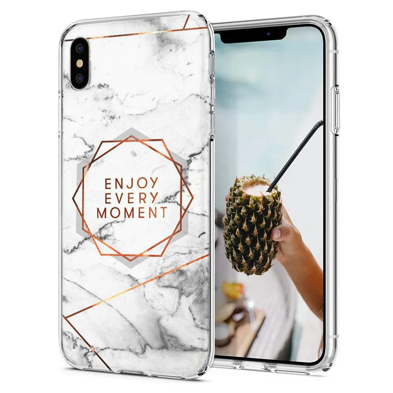 Мягкий чехол для iPhone X XS XR чехлы из ТПУ цветной пейзаж цветочный узор настроения